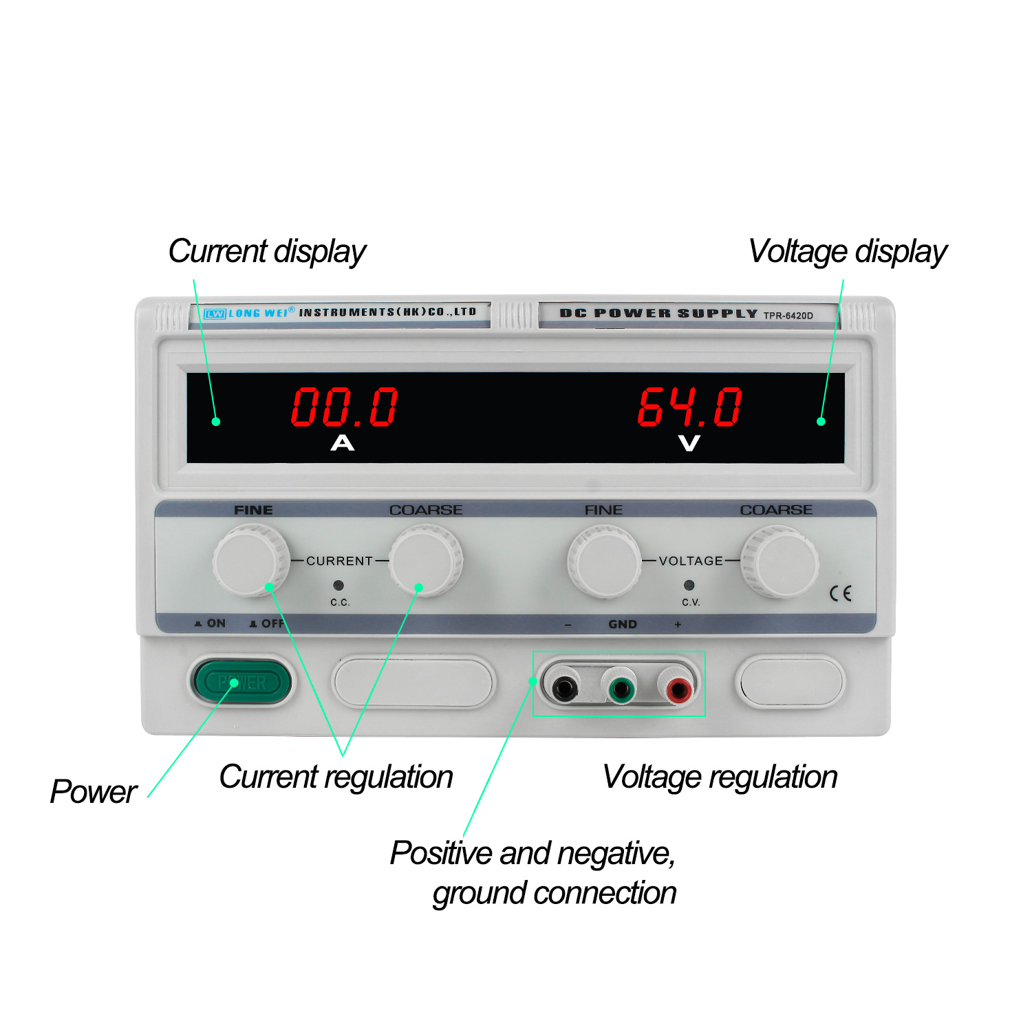 Longwei TPR-6420D 64 فولت 20A  - مراجعة Linear Lab Power Supply Adjustable وسعره