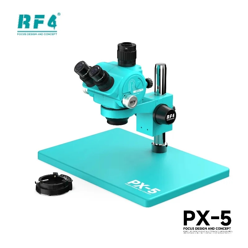 RF4 PX-5 مجهر ستيريو ثلاثي الع - مراجعة Stereo Trinocular Microscope Pcb وسعره