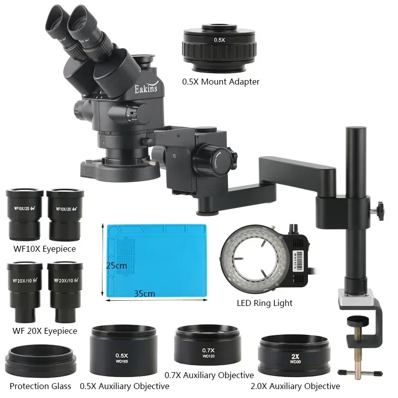 مجهر ستيريو ثلاثي العدسات من إ - مراجعة Stereo Trinocular Microscope Pcb وسعره