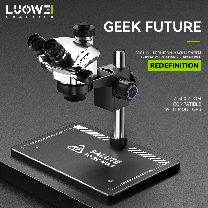 LUOWEI TR02-B3TV ثلاثي العينيا - مراجعة Stereo Trinocular Microscope Pcb وسعره