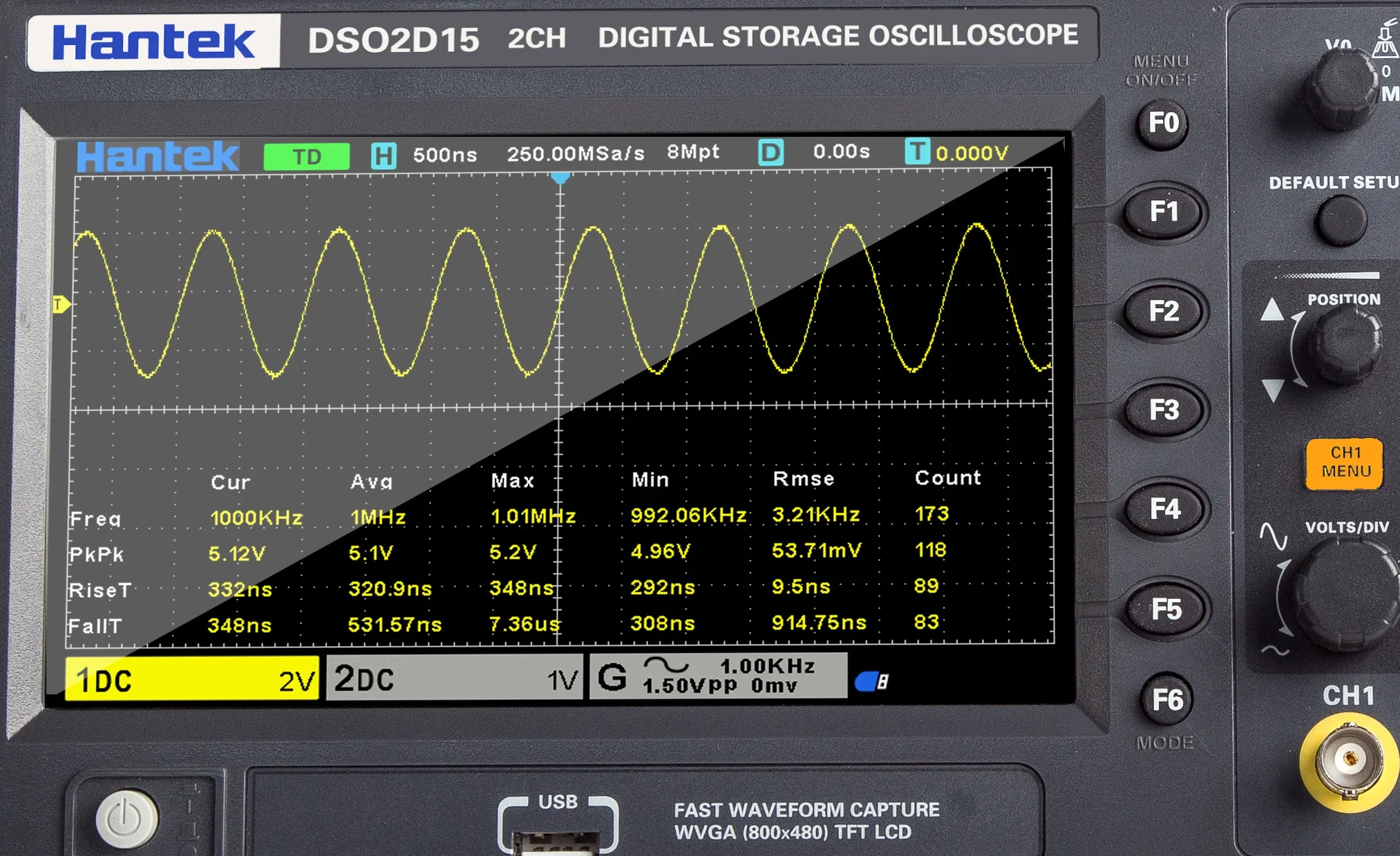 جهاز راسم ذبذبات رقمي ثابت لإن - مراجعة Digital Storage Oscilloscope 100Mhz وسعره